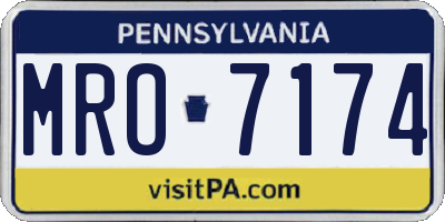 PA license plate MRO7174