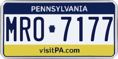 PA license plate MRO7177