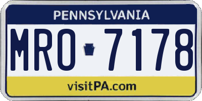 PA license plate MRO7178
