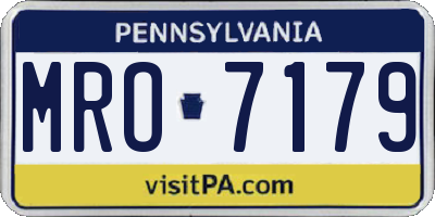 PA license plate MRO7179