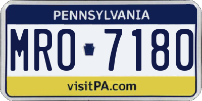 PA license plate MRO7180