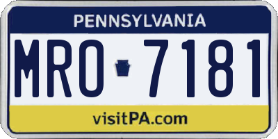 PA license plate MRO7181