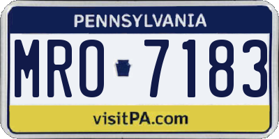 PA license plate MRO7183