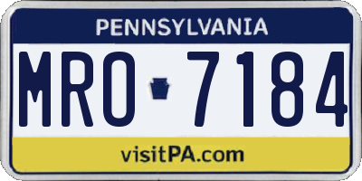 PA license plate MRO7184
