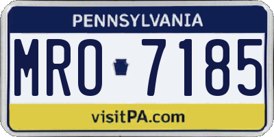 PA license plate MRO7185