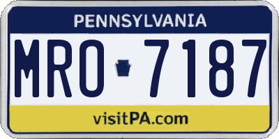 PA license plate MRO7187