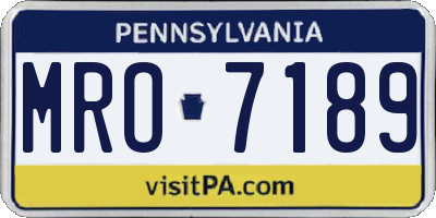 PA license plate MRO7189