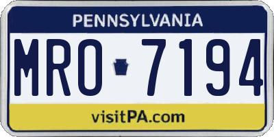 PA license plate MRO7194