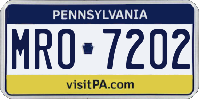 PA license plate MRO7202