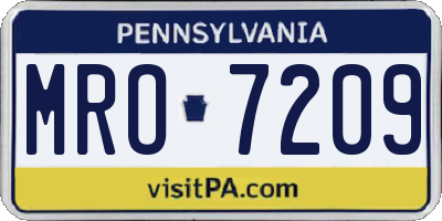 PA license plate MRO7209