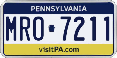 PA license plate MRO7211