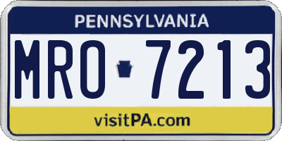 PA license plate MRO7213