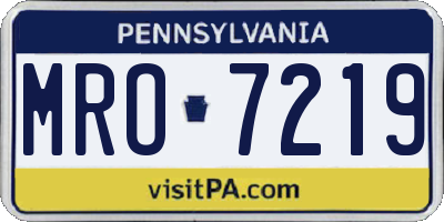 PA license plate MRO7219