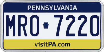 PA license plate MRO7220