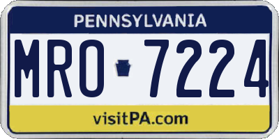 PA license plate MRO7224
