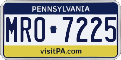 PA license plate MRO7225