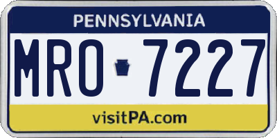 PA license plate MRO7227