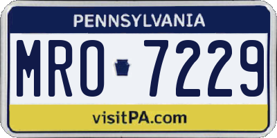 PA license plate MRO7229