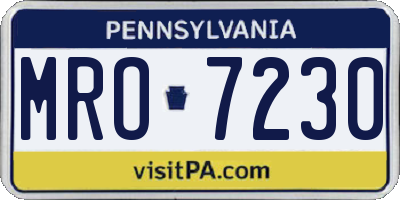 PA license plate MRO7230