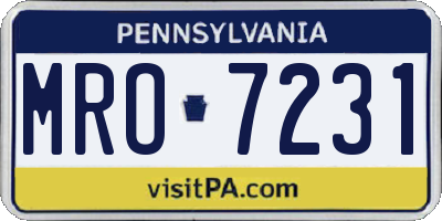 PA license plate MRO7231