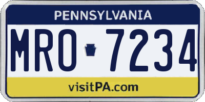 PA license plate MRO7234