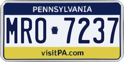PA license plate MRO7237