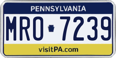 PA license plate MRO7239