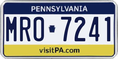 PA license plate MRO7241