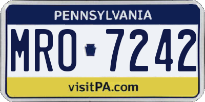PA license plate MRO7242