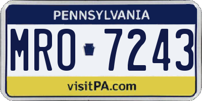 PA license plate MRO7243