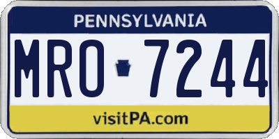 PA license plate MRO7244