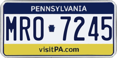 PA license plate MRO7245