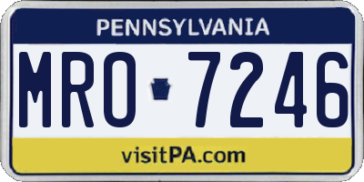 PA license plate MRO7246