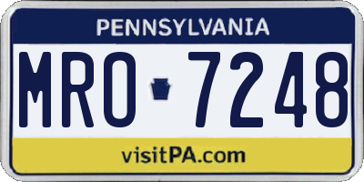 PA license plate MRO7248