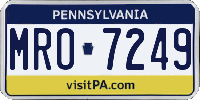 PA license plate MRO7249