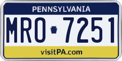 PA license plate MRO7251