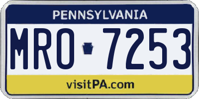 PA license plate MRO7253