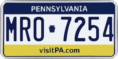 PA license plate MRO7254