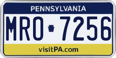 PA license plate MRO7256