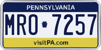 PA license plate MRO7257