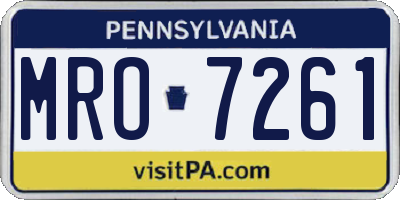 PA license plate MRO7261
