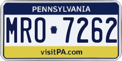 PA license plate MRO7262