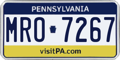 PA license plate MRO7267