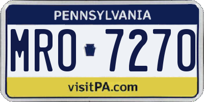 PA license plate MRO7270