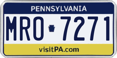 PA license plate MRO7271