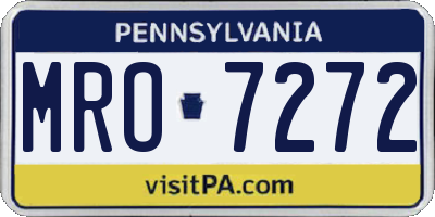 PA license plate MRO7272