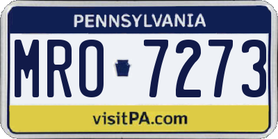 PA license plate MRO7273