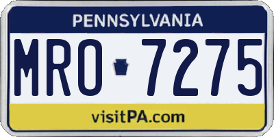 PA license plate MRO7275