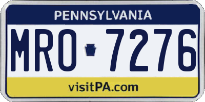PA license plate MRO7276