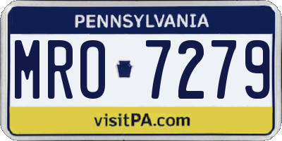 PA license plate MRO7279